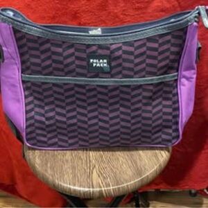 Purple and black lunch bag